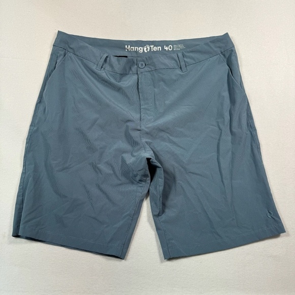 Hang Ten Chino Shorts Mens Size 40 Blue Gingham - Picture 1 of 7